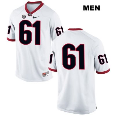 Men's Georgia Bulldogs NCAA #61 Chris Barnes Nike Stitched White Authentic No Name College Football Jersey UPT4854NM